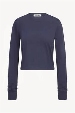 NEW ETERNE women's long sleeve boxy tee in washed navy